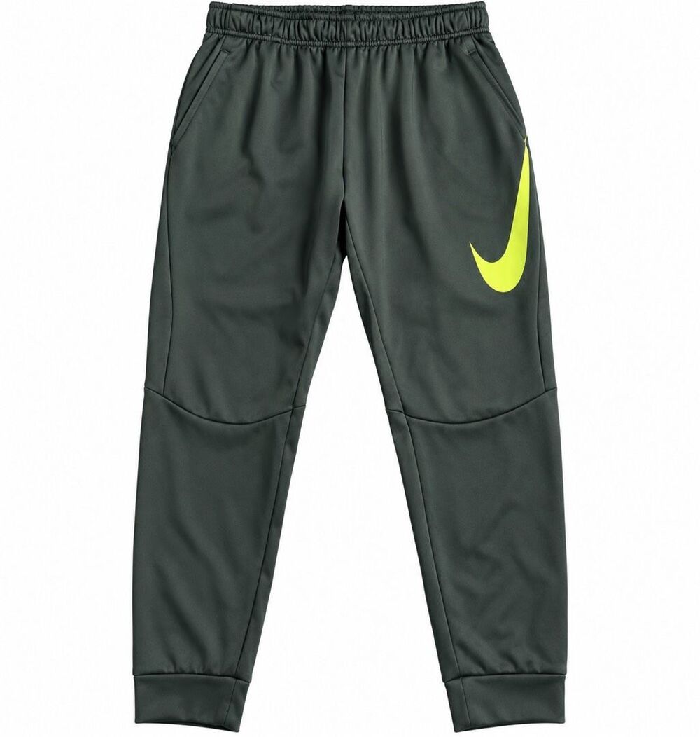 Nike Dri-FIT Men’s Training Pants Dark Green Neon Swoosh Tapered Joggers Sz XXL